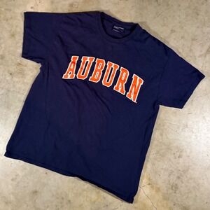 MV Sport Auburn University Tigers T-Shirt Mens Large Navy Blue Cotton NCAA Tee